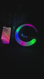 G Shaped LED Lamp Bluetooth Speake Wireless Charger