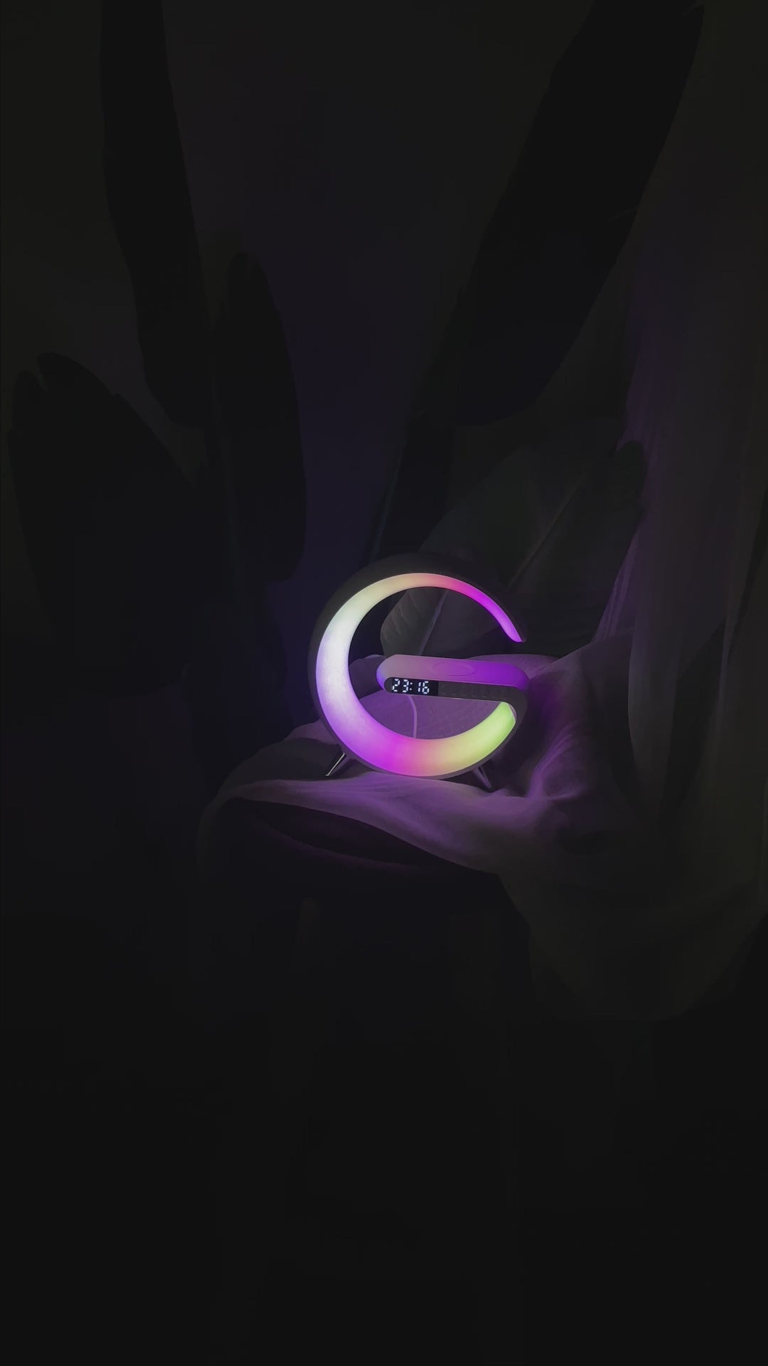 G Shaped LED Lamp Bluetooth Speake Wireless Charger